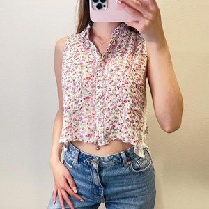 Abercrombie Cropped Floral Blouse